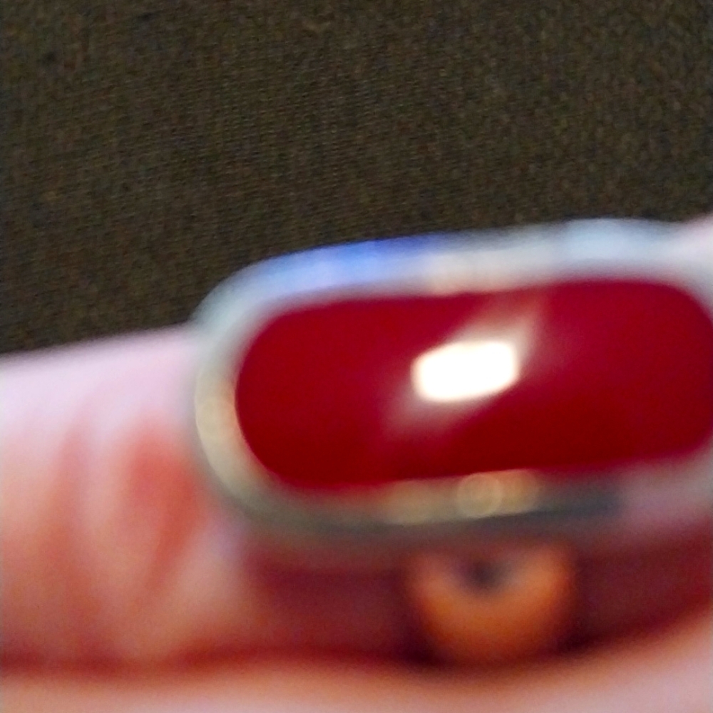 Thick sterling vintage carnelian ring size 6 1/2 - Picture 1 of 4